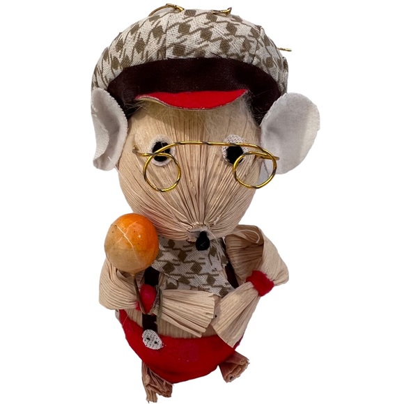 Kurt S. Adler Corn Husk Ornaments Granny and Grandpa Mouse 4" - Picture 5 of 9